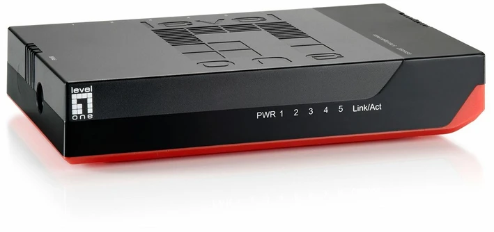 Šakotuvas Level One Carruzzo LevelOne GSW-0507 tinklo komutatorius Ne-valdomas Gigabit Ethernet (10/100/1000) Juoda, Raudona