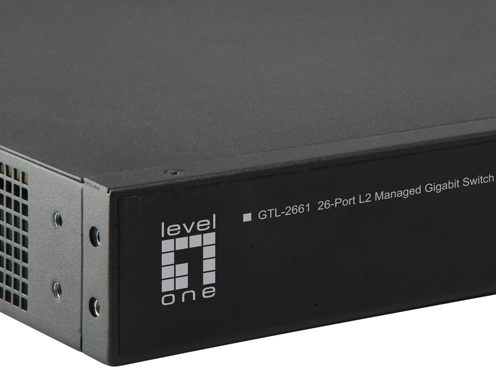 Šakotuvas Level One Carruzzo LevelOne GTL-2661 tinklo komutatorius Valdomas L2 Gigabit Ethernet (10/100/1000) Juoda
