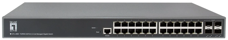 Šakotuvas Level One Carruzzo LevelOne GTL-2885 tinklo komutatorius Valdomas L3 Gigabit Ethernet (10/100/1000) Pilka