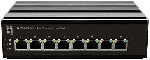 Šakotuvas Level One Carruzzo LevelOne IFS-0801 tinklo komutatorius Ne-valdomas Fast Ethernet (10/100) Juoda