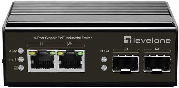 Šakotuvas Level One Carruzzo LevelOne IGP-0432 tinklo komutatorius Ne-valdomas Gigabit Ethernet (10/100/1000) Maitinimas per Eternetą (PoE) Juoda