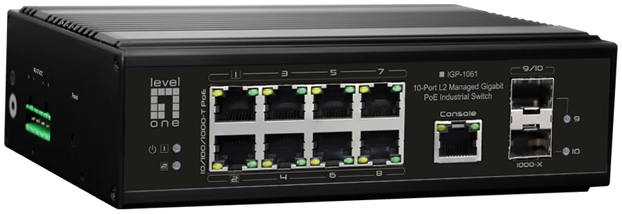 Šakotuvas Level One Carruzzo LevelOne IGP-1061 tinklo komutatorius Valdomas L2 Gigabit Ethernet (10/100/1000) Maitinimas per Eternetą (PoE) Juoda