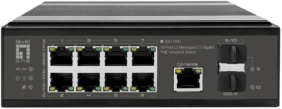 Šakotuvas Level One Carruzzo LevelOne IGP-1091 Valdomas L3 2.5G Ethernet (100/1000/2500) Maitinimas per Eternetą (PoE) Stalinis / tvirtinamas prie sienos Juoda