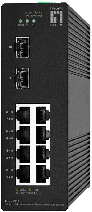 Šakotuvas Level One Carruzzo LevelOne IGS-2110 tinklo komutatorius Valdomas L2 Gigabit Ethernet (10/100/1000) Juoda