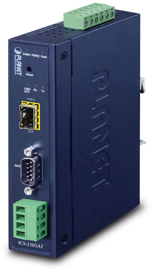 Šakotuvas Carruzzo PLANET IP30 Industrial 1-Port nuosekliųjų įrenginių serveris