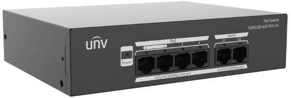 Šakotuvas Carruzzo POE komutatorius NSW2100-6GT-POE-IN 4 prievadų UNIVIEW