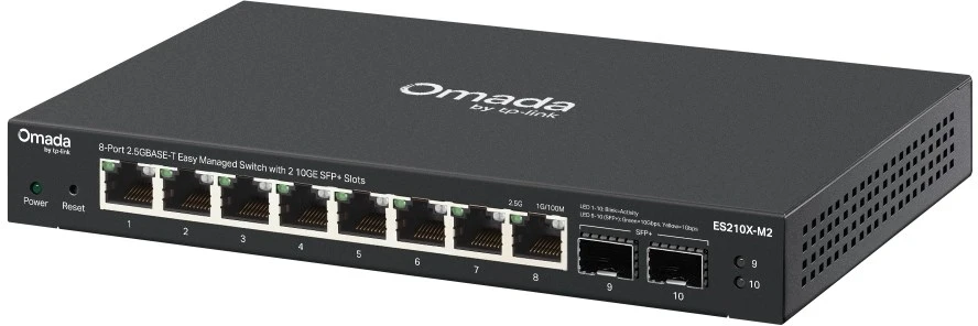 Šakotuvas Carruzzo TP-Link ES210X-M2 tinklo komutatorius Valdomas 2.5G Ethernet (100/1000/2500) Stalinis / tvirtinamas prie sienos Juoda