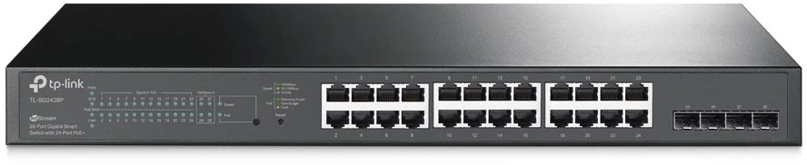 Šakotuvas Carruzzo TP-Link JetStream TL-SG2428P tinklo komutatorius Valdomas L2/L2+ Gigabit Ethernet (10/100/1000) Maitinimas per Eternetą (PoE) 1U Juoda