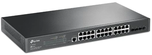 Šakotuvas Carruzzo TP-Link JetStream TL-SG3428 tinklo komutatorius Valdomas L2/L3 Gigabit Ethernet (10/100/1000) 1U Juoda