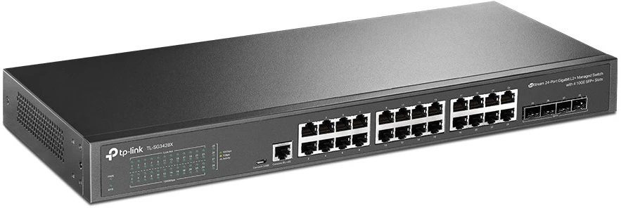 Šakotuvas Carruzzo TP-Link JetStream TL-SG3428X tinklo komutatorius Valdomas L2+/L3 Gigabit Ethernet (10/100/1000) 1U Juoda