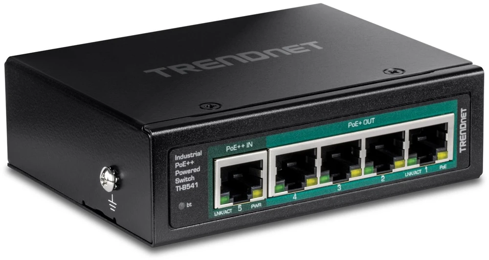 Šakotuvas Carruzzo Trendnet TI-B541 tinklo komutatorius Ne-valdomas Gigabit Ethernet (10/100/1000) Maitinimas per Eternetą (PoE) Juoda