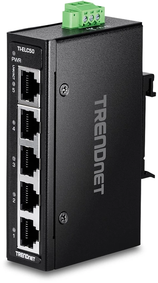 Šakotuvas Carruzzo Trendnet TI-ELC50 tinklo komutatorius Ne-valdomas Fast Ethernet (10/100) Juoda