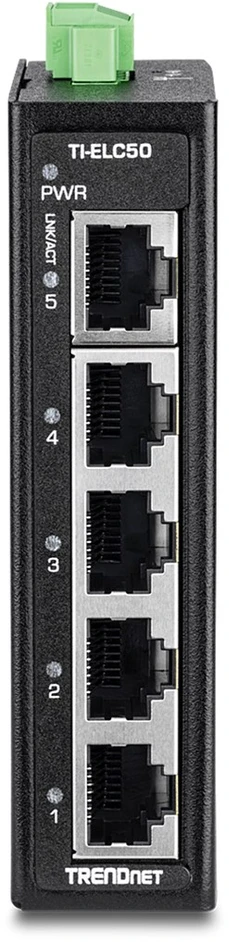 Šakotuvas Carruzzo Trendnet TI-ELC50 tinklo komutatorius Ne-valdomas Fast Ethernet (10/100) Juoda