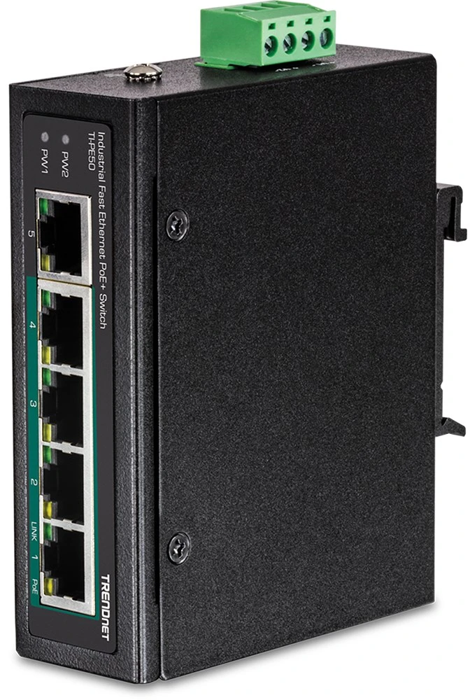 Šakotuvas Carruzzo Trendnet TI-PE50 tinklo komutatorius Ne-valdomas Fast Ethernet (10/100) Maitinimas per Eternetą (PoE) Juoda