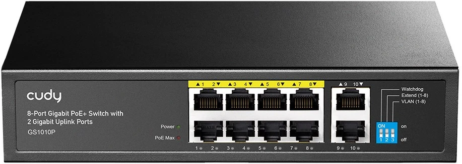 Šakotuvas 8 prievadų komutatorius CUDY GS1010P