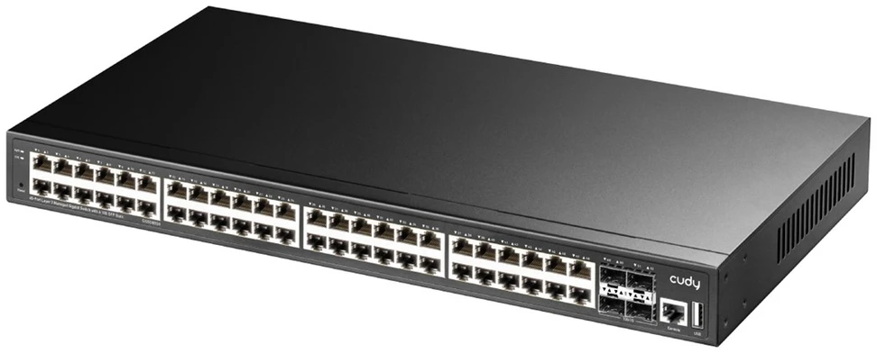 Šakotuvas Valdomas Komutatorius - Cudy GS5048S4 L3 Gigabit Ethernet 48 Prievadai Juodas