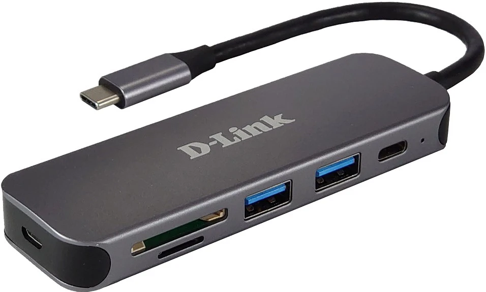 D-Link DUB-2325 knyginių kompiuterių dokas / jungčių replikatorius C tipo USB Pilka