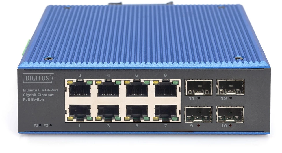 Šakotuvas Digitus DN-651153 tinklo komutatorius Ne-valdomas Gigabit Ethernet (10/100/1000) Maitinimas per Eternetą (PoE) Juoda, Mėlyna