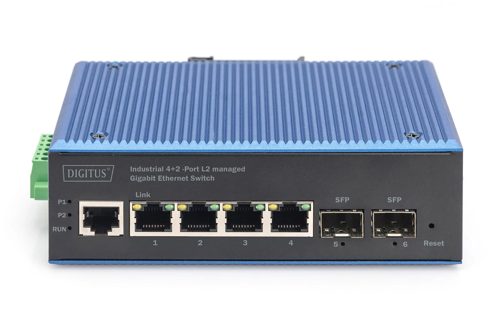 Šakotuvas Digitus DN-651154 tinklo komutatorius Valdomas L2 Gigabit Ethernet (10/100/1000) Juoda, Mėlyna