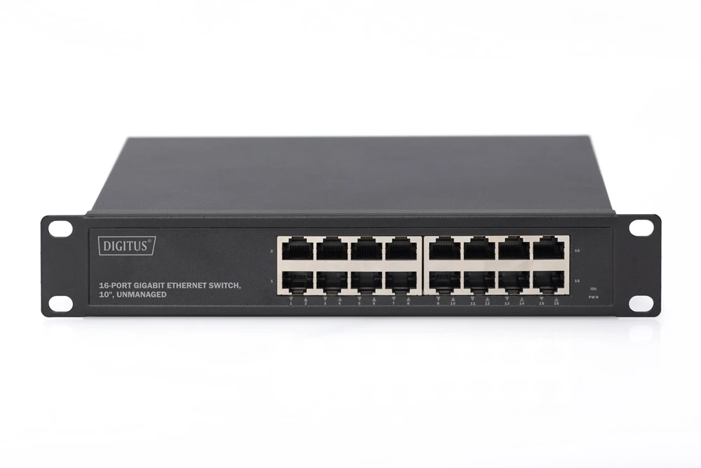 Šakotuvas Digitus DN-80115-1 tinklo komutatorius Ne-valdomas Gigabit Ethernet (10/100/1000) 1U Pilka