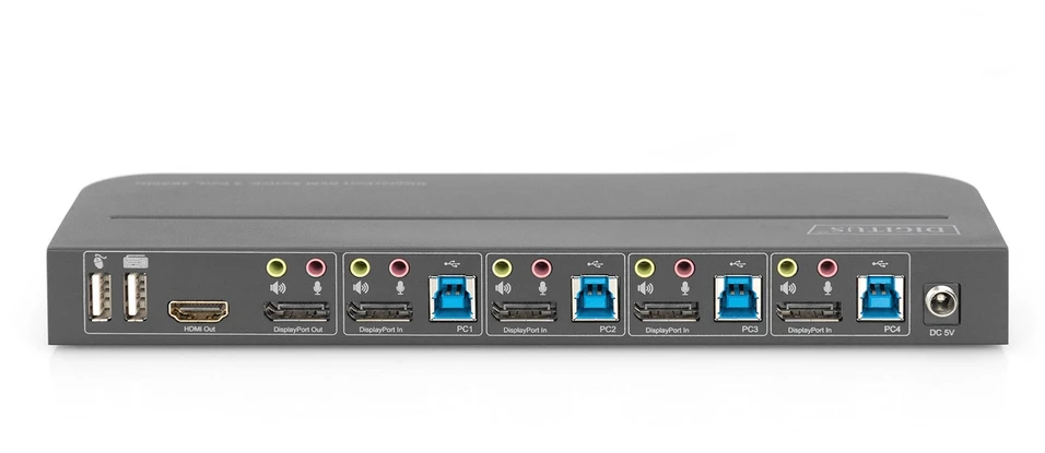 Assmann elektroninis DIGITUS KVM jungiklis 4x1 DP DP/HDMI Out USB 4Kx2K 60Hz