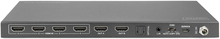 Assmann elektroninis DIGITUS 4x2 HDMI matricinis jungiklis 4K/60Hz skaleris EDID ARC HDCP 2.2 18Gbps