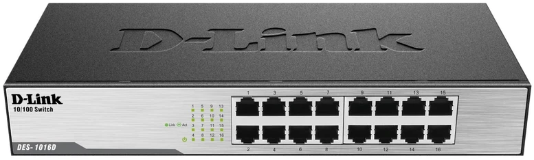 Šakotuvas D-Link DLINK 16xRJ45 10/100 nevaldomas 16 prievadų jungiklis 2 MB 100 MB, galima integruoti