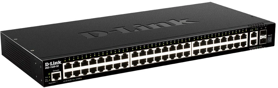 Šakotuvas Tinklo Įranga - D-LINK DGS-1520-52/E 48-Port 1Gbps Layer-3 Jungiklis 10G SFP+
