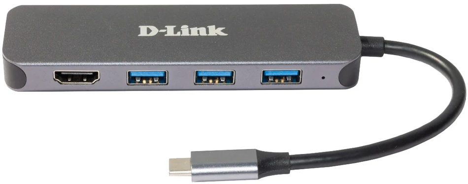 DLI D-Link DUB-2333 knyginių kompiuterių dokas / jungčių replikatorius Vielinis C tipo USB Pilka
