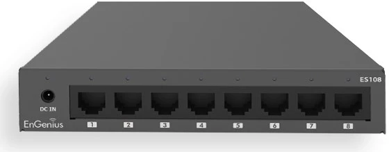 Šakotuvas ENN EnGenius ES108 tinklo komutatorius Ne-valdomas Gigabit Ethernet (10/100/1000) Juoda