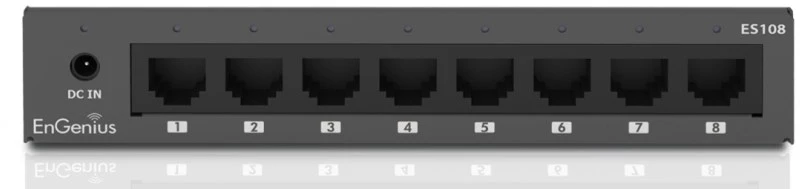 Šakotuvas ENN EnGenius ES108 tinklo komutatorius Ne-valdomas Gigabit Ethernet (10/100/1000) Juoda
