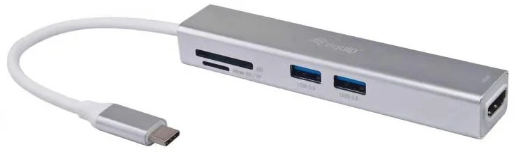 Equip 133480 knyginių kompiuterių dokas / jungčių replikatorius USB 3.2 Gen 1 (3.1 Gen 1) Type-C Sidabras
