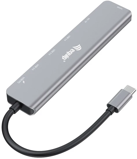 Equip 133494 knyginių kompiuterių dokas / jungčių replikatorius Vielinis USB 3.2 Gen 1 (3.1 Gen 1) Type-C Sidabras