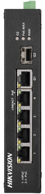 Šakotuvas SWITCH POE DS-3E0106P-E/M 4 PRIEVADŲ Hikvision