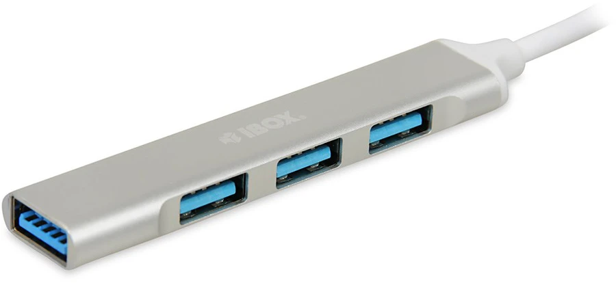 IBOX IUH3FAS Hub USB3.0 + USB 2.0 Sidabrinis