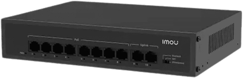 Šakotuvas IMOU SF110P 10 prievadų PoE komutatorius, 8×PoE, 2×Uplink, 65 W, 250 m