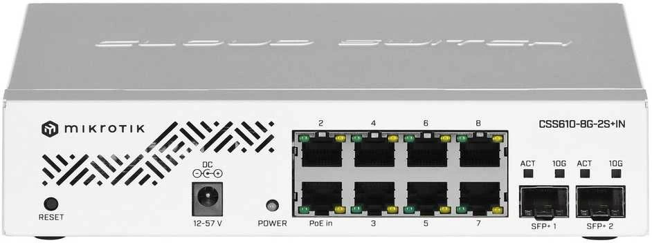 MikroTik | Debesis Maršrutizatorius Switch | CSS610-8G-2S+IN | Tvarkomas žiniatinklis | Montuojamas ant stovo | Gigabit Ethernet (vario) jungtys kiekis 8 | SFP+ jungtys kiekis 2