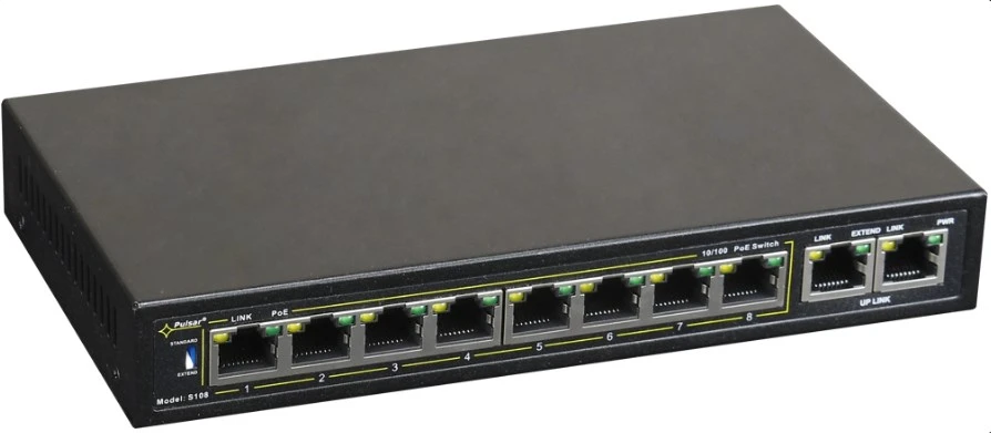 Šakotuvas SWITCH POE S-108 8 PRIEVADŲ PULSAR