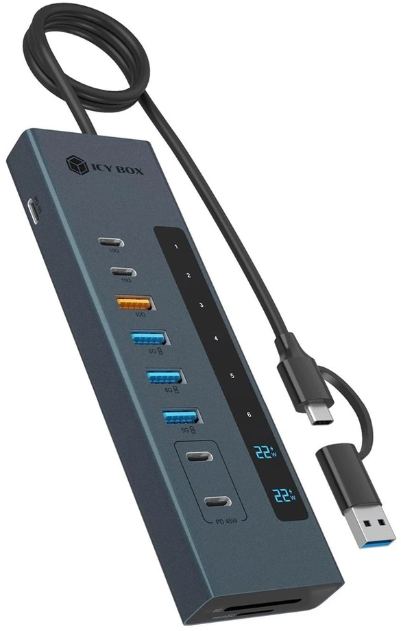 „Raidsonic Icy Box“ USB šakotuvas, 11 viename, USB-C šakotuvas, USB 3.2 Gen 2 PD | IB-HUB1742CR-C2PD