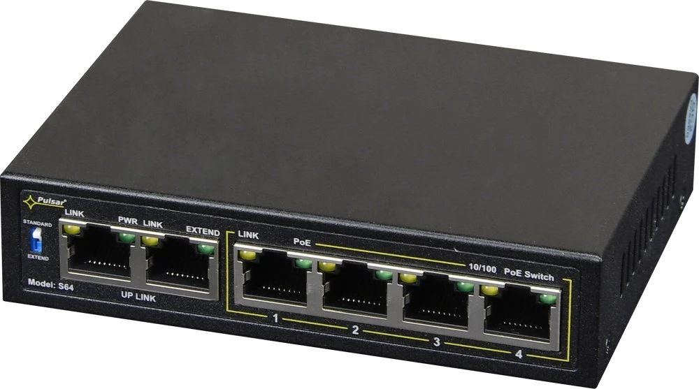 Šakotuvas SWITCH POE S-64 4 PRIEVADŲ PULSAR