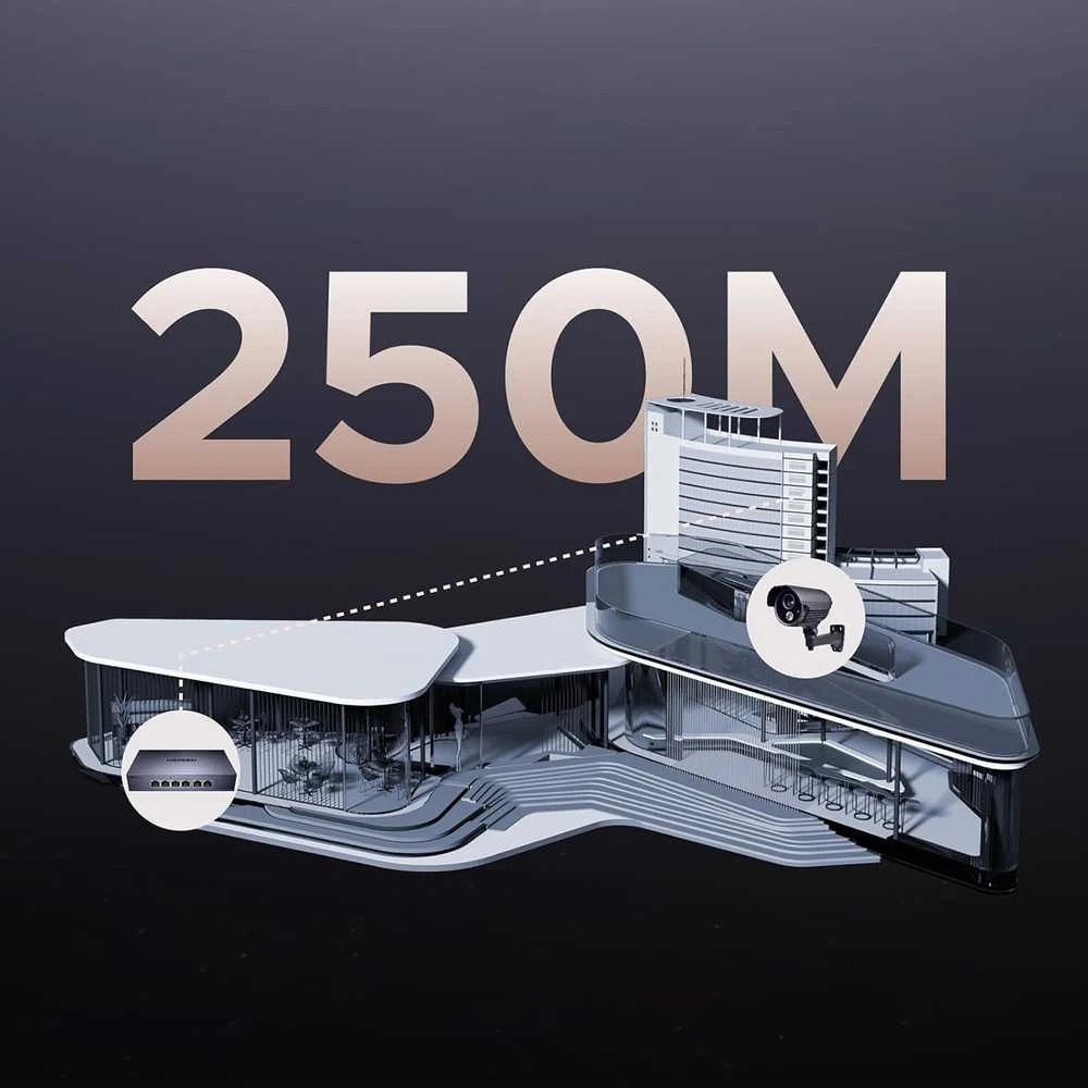 Šakotuvas „Ugreen“ 6 prievadų 1 Gb/s Ethernet komutatorius su PoE – rutulinis