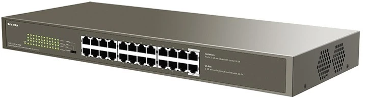 Šakotuvas Tenda TEG1124P-24-250W tinklo komutatorius Ne-valdomas Gigabit Ethernet (10/100/1000) Maitinimas per Eternetą (PoE)