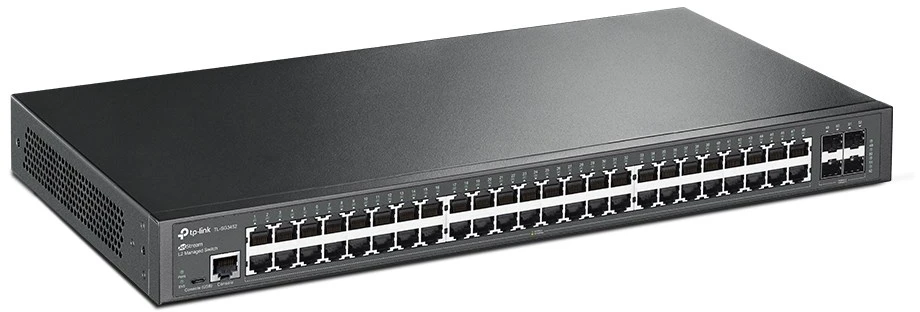 Šakotuvas TP-Link JetStream TL-SG3452 tinklo komutatorius Valdomas L2 Gigabit Ethernet (10/100/1000) 1U Juoda