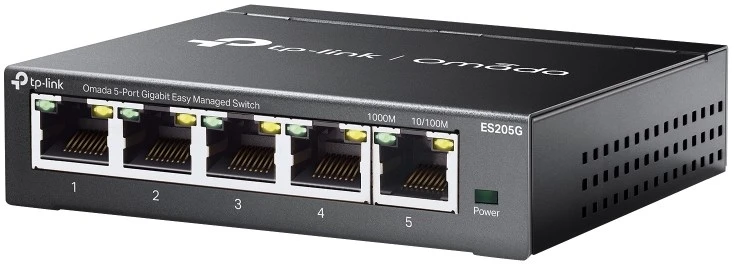Šakotuvas TP-Link Omada ES205G tinklo komutatorius Valdomas Gigabit Ethernet (10/100/1000) Juoda