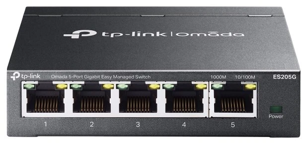 Šakotuvas TP-Link Omada ES205G tinklo komutatorius Valdomas Gigabit Ethernet (10/100/1000) Juoda