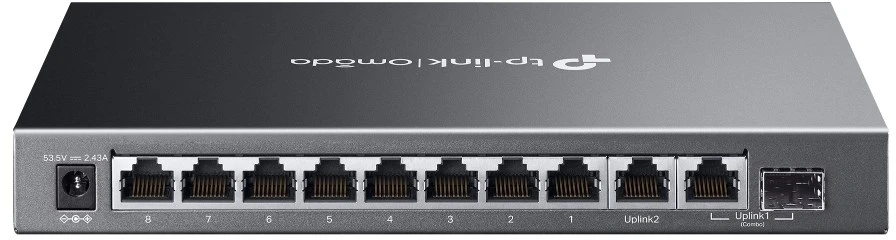 Šakotuvas TP-LINK ES210GMP Omada 10 prievadų Gigabit lengvai valdomas jungiklis su 8 prievadų PoE+ | TP-LINK