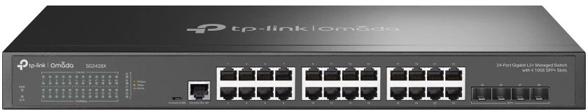 Šakotuvas TP-Link 24-PORT GIGABIT MANAGED SWITCH - WITH 4 10GE SFP+ SLOTS