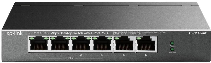 Šakotuvas TP-Link 6-PORT POE+ FE DESKTOP SWITCH - .
