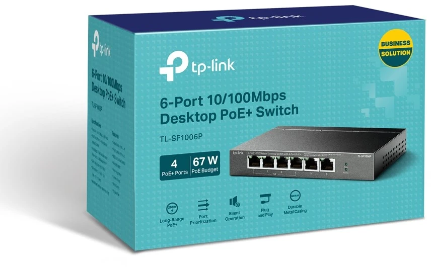 Šakotuvas TP-Link 6-PORT POE+ FE DESKTOP SWITCH - .