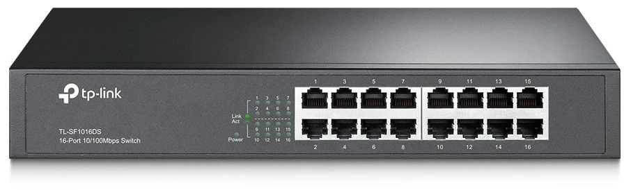 Šakotuvas TP-Link TL-SF1016DS tinklo komutatorius Ne-valdomas Fast Ethernet (10/100) 1U Juoda